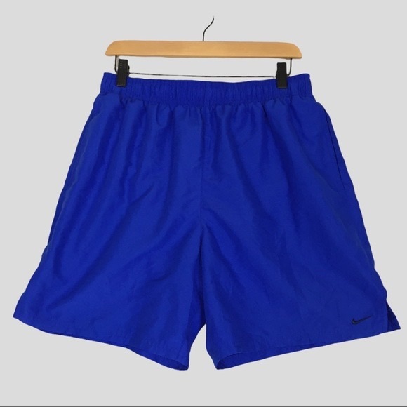 Nike Board Shorts Mens Large 30W Royal Blue Lined Swim Trunks - Picture 3 of 7